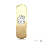 1/3 ctw Bezel Set Oval Cut Diamond Fashion Huggie Earrings in 14K Yellow Gold